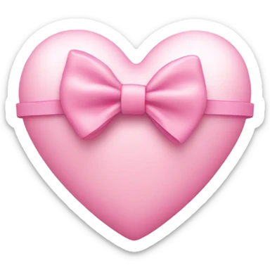 A light pink heart with a little pink bow in the middle  sticker