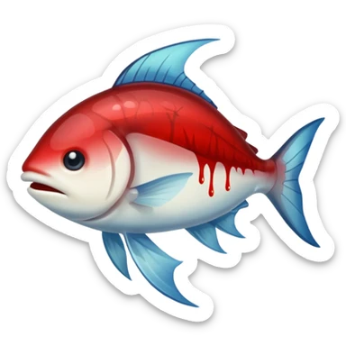 Icefish transparent blood sticker