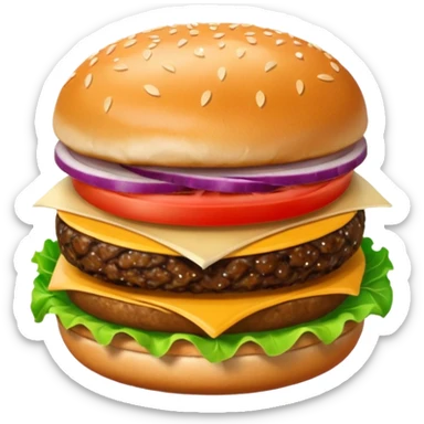 Hamburger emoji single meat  sticker