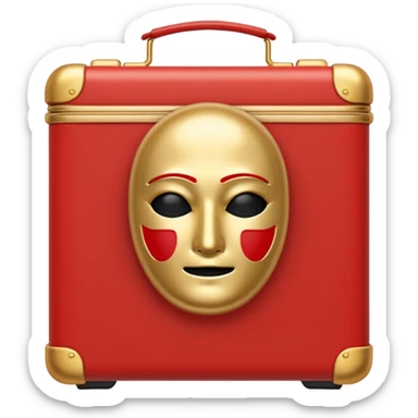 French frize emoji: NO FACE, red case front  sticker