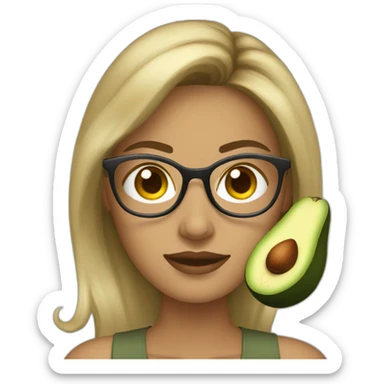 avocado-woman-in-eyeglasses-darkblonde-hair sticker