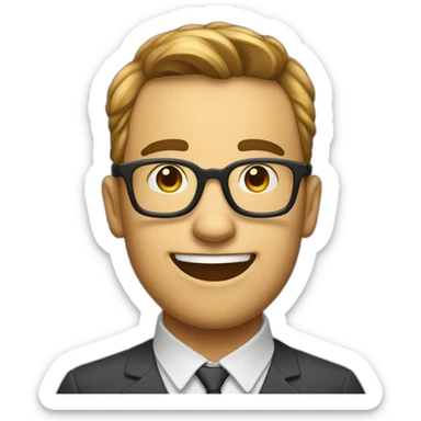 nerd face with incisive visible sticker