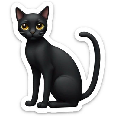 black skinny cat sticker