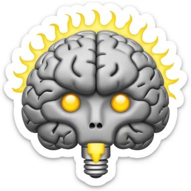 a cartoon brain with a spark sticker