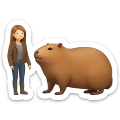Capybara and a human sticker