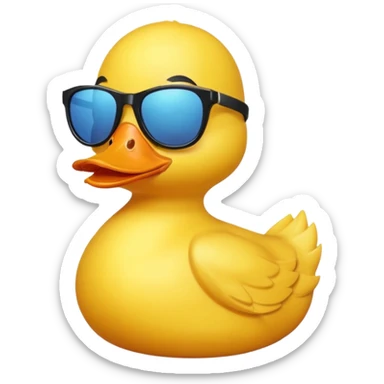 dame un pato amarillo con lentes de sol sticker