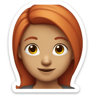Girl with red hair smirking  sticker