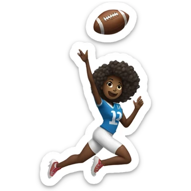 Black girl throwing a football sticker
