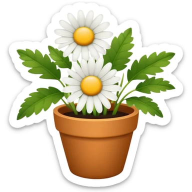 single flower daisy flower pot sticker