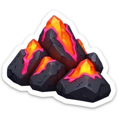 Neon lava gravity rocks sticker