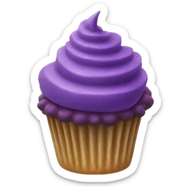 ube cupcake with ube cupcake crumbs on it sticker