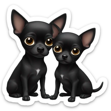 Two all black chihuahuas sticker
