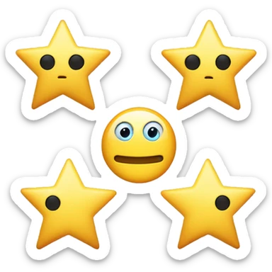 star-struck emoji with 3 ai stars eyes sticker