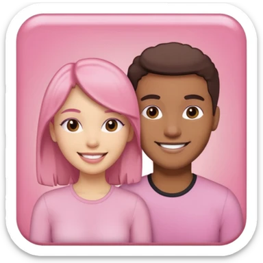 pink polaroid photo of a couple sticker