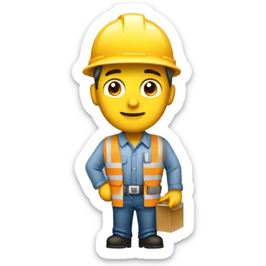 trabajador de aire acondicionado saludando sticker