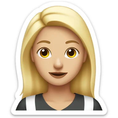 Mujer rubia con gato negro  sticker