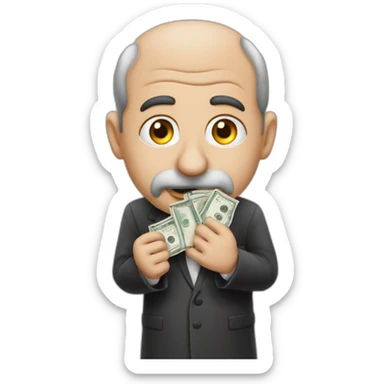 jewish-man-getting-ready-to-get-his-money-with-his-big-nose sticker