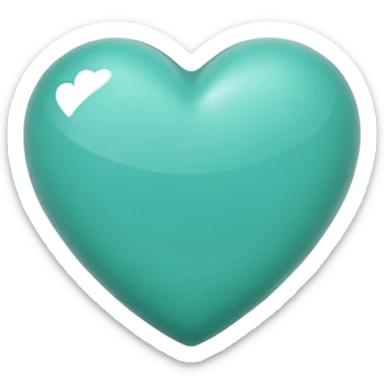 Greenish turquoise heart sticker