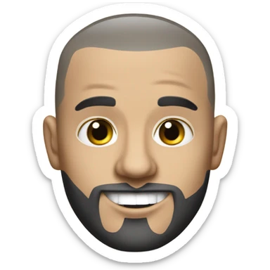 Caucasian barber with scissor face tattoo with a razor sharp hairline with a bald fade sticker