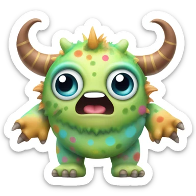 kind funny baby monster sticker