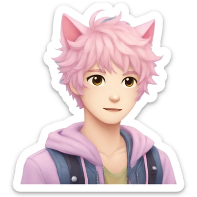 Cute Edgy Attractive Gorgeous Kawaii Pastel Anime Catboy sticker
