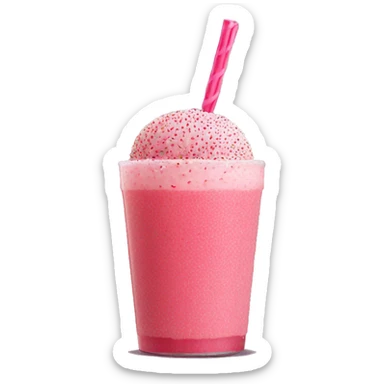 A strawberry Matcha drink with pink pop rock sprinkles on top sticker
