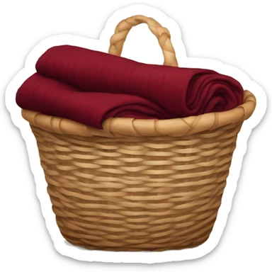 Basket of burgundy blankets sticker