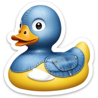 Denim rubber duck sticker