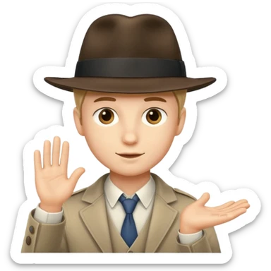 Boy tipping fedora sticker