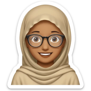 A veiled emoji wearing glasses sticker