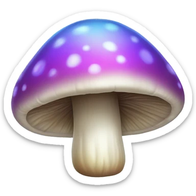 Iridescent mushroom sticker