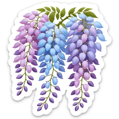 baby blue and light bubblegum pink wisteria sticker