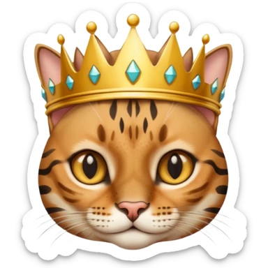 bengal cat with crown sticker