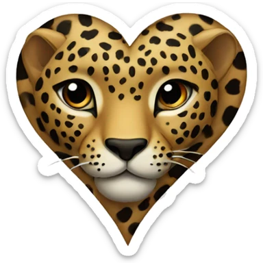 leopard heart sticker