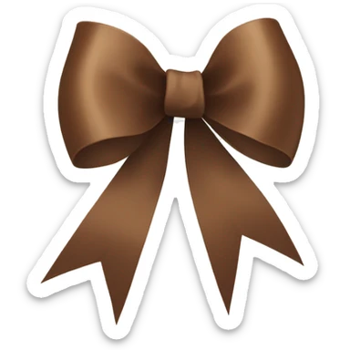Brown ribbon bow sticker