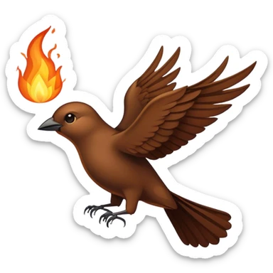 A flying nightingale on fire sticker