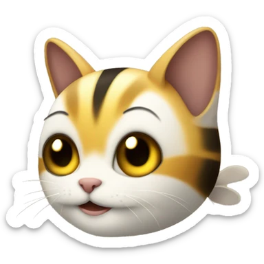 un híbrido gato-abeja muy cute y minimalist sticker