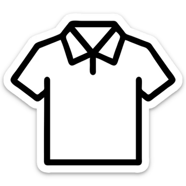 simple outline of a white shirt, clean black line drawing, no fill sticker