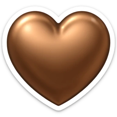 heart with a metallic bronze finish sticker