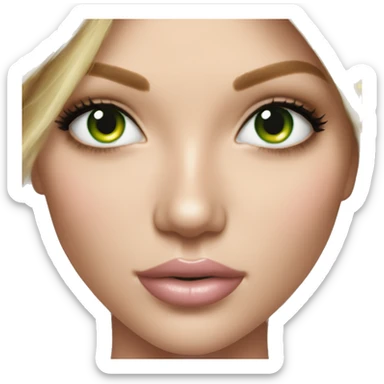 Realistic victoria secret model blonde green eyes  sticker