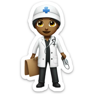 A nurse with a spy sticker