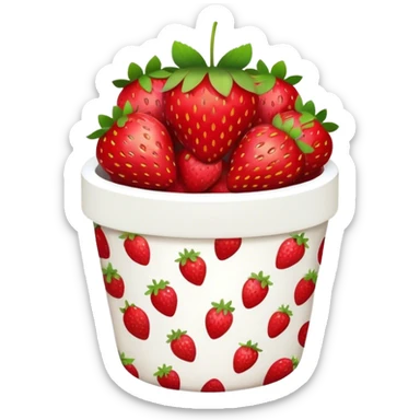Strawberry cup sticker