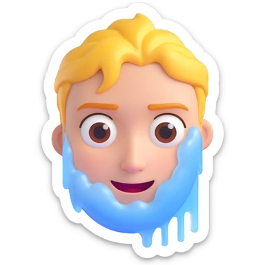 character with half face frozen and other half sweating, blending cold and hot emoji styles sticker
