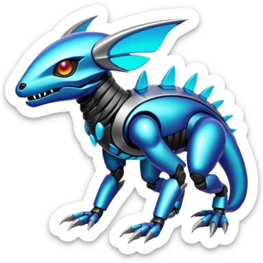  exotic tropical cyber-Protogen-Fakémon-Vernid-creature sticker