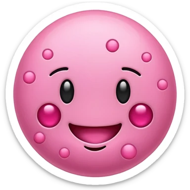 bacteria with cell organs, cute and round, emoji style sticker