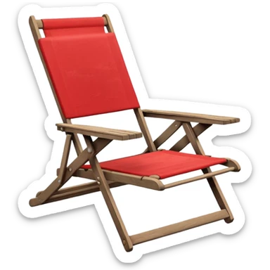 red beach chair sticker