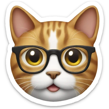 cat with glasses sticker