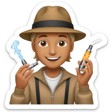 Vape dancing like a kid and happy sticker