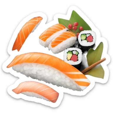 Luxury sushi plate sticker