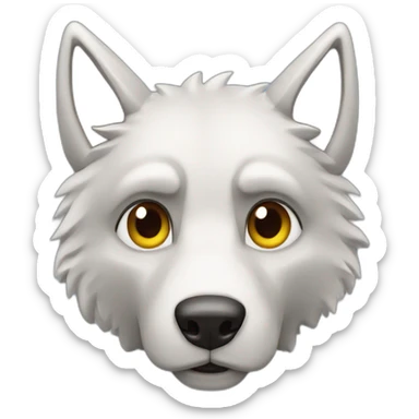 Loup tête de vache sticker
